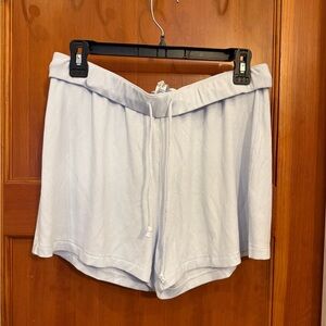 SKIMS Ribbed Light Blue Women's Lounge Shorts